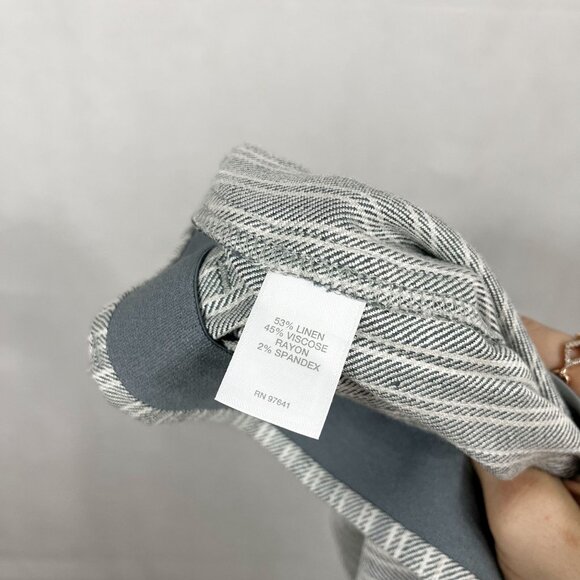 J. Jill Linen Stretch Gray Striped Comfort Waist Pants Business Casual - Size 12 - Picture 5 of 8